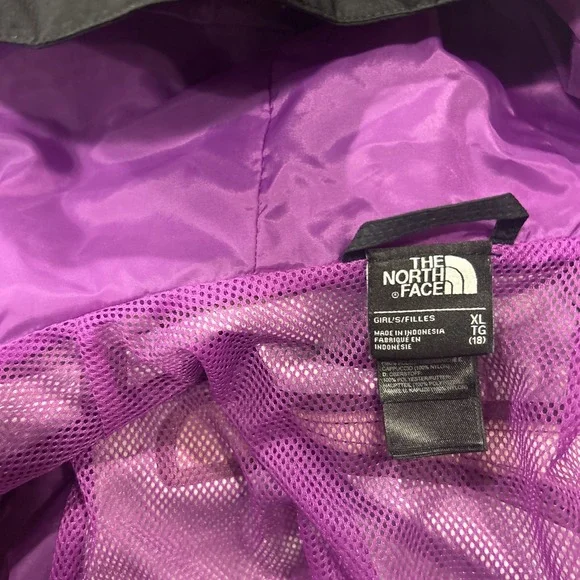 The North Face Girls Size XL 18 Hyvent Jacket 3-in-1 Shell Black Pink Ski Rain - Picture 13 of 16